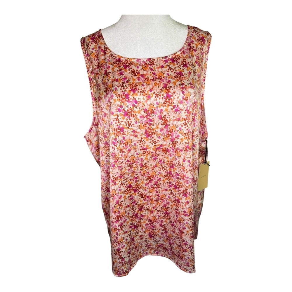 Halogen Floral Print Sleeveless Tank Top Blouse Casual Flowy XXL NWT